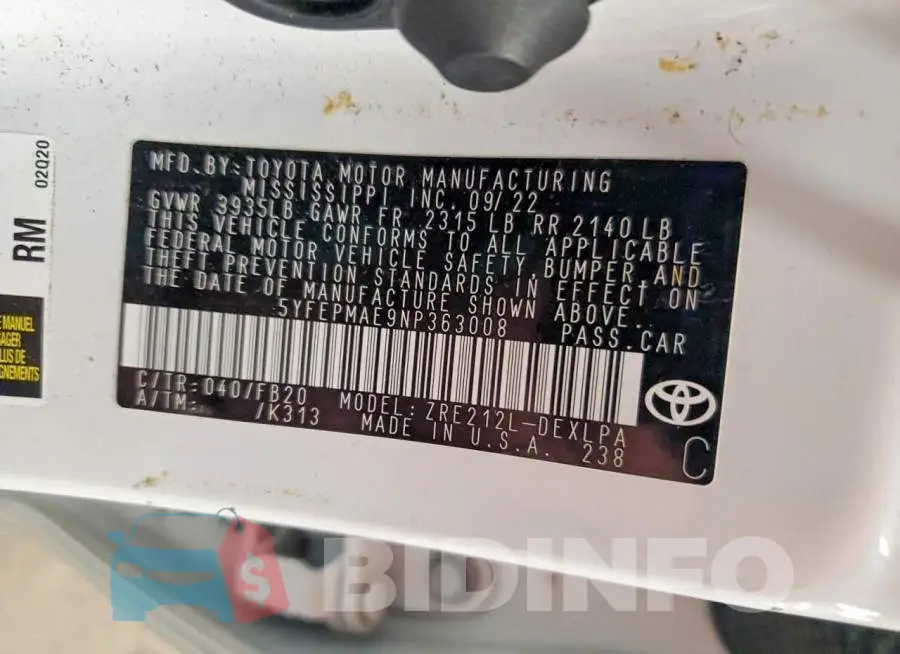 5YFEPMAE9NP363008 Photo# 12