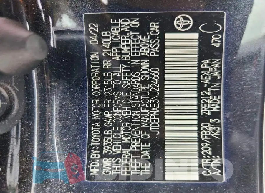 JTDEPMAE3NJ224660 Photo# 12