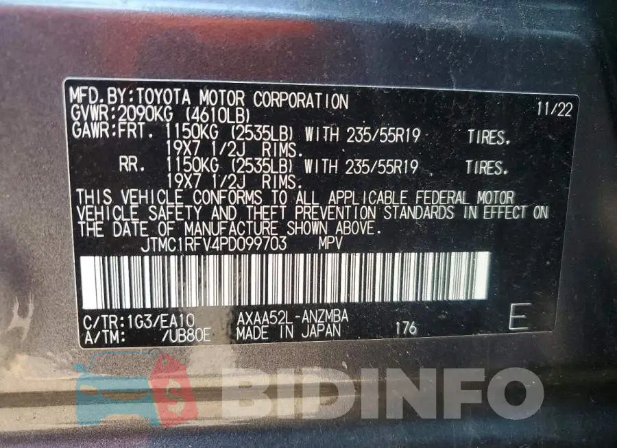 JTMC1RFV4PD099703 Photo# 14