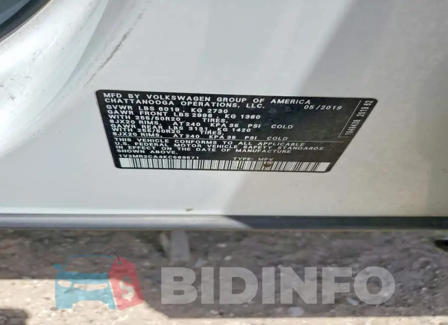 1V2MR2CA4KC569571 Photo# 12