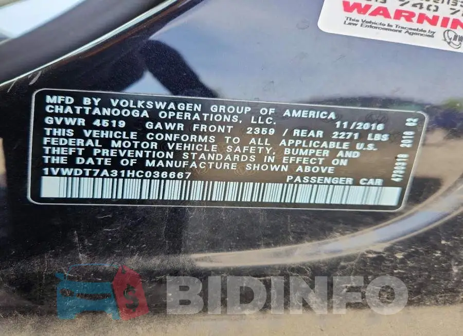 1VWDT7A31HC036667 Photo# 13
