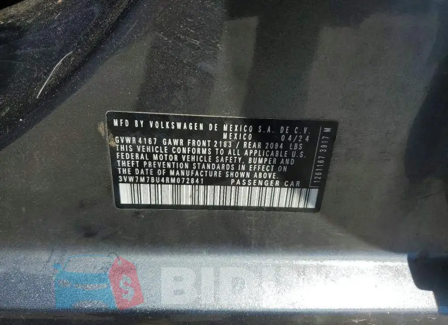 3VW7M7BU4RM072841 Photo# 12