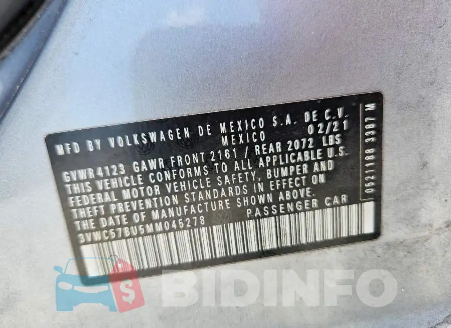3VWC57BU5MM045278 Photo# 12