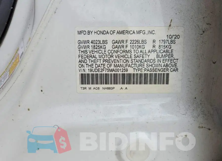 19UDE2F75MA001259 Photo# 12