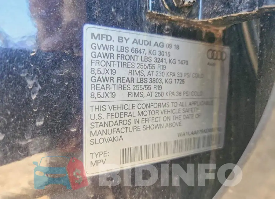 WA1LAAF79KD007765 Photo# 13