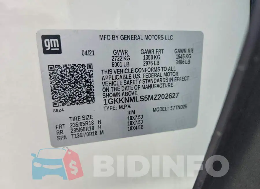 1GKKNMLS5MZ202627 Photo# 13