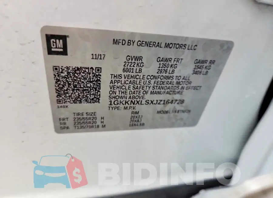 1GKKNXLSXJZ164728 Photo# 13
