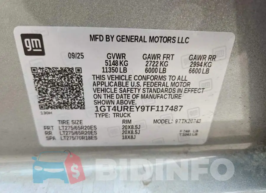 1GT4UREY9TF117487 Photo# 12