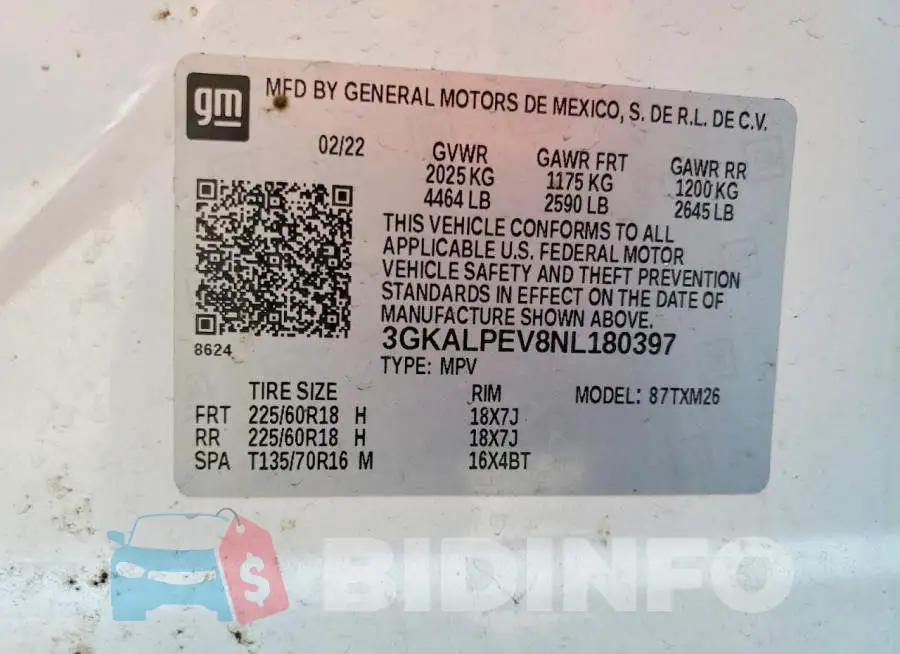 3GKALPEV8NL180397 Photo# 12