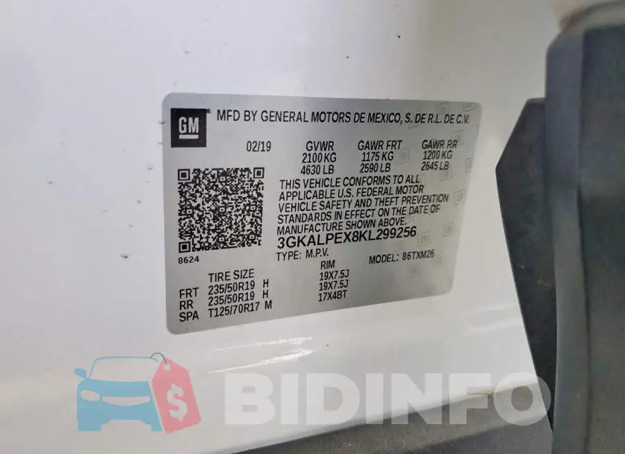 3GKALPEX8KL299256 Photo# 13