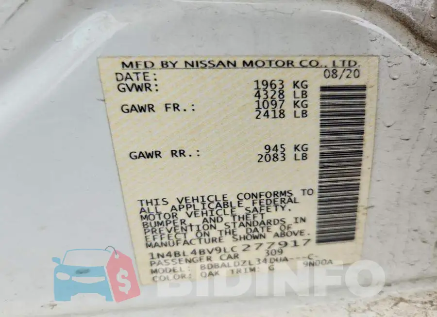 1N4BL4BV9LC277917 Photo# 12