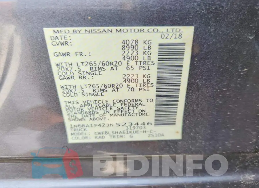 1N6BA1F42JN523446 Photo# 12