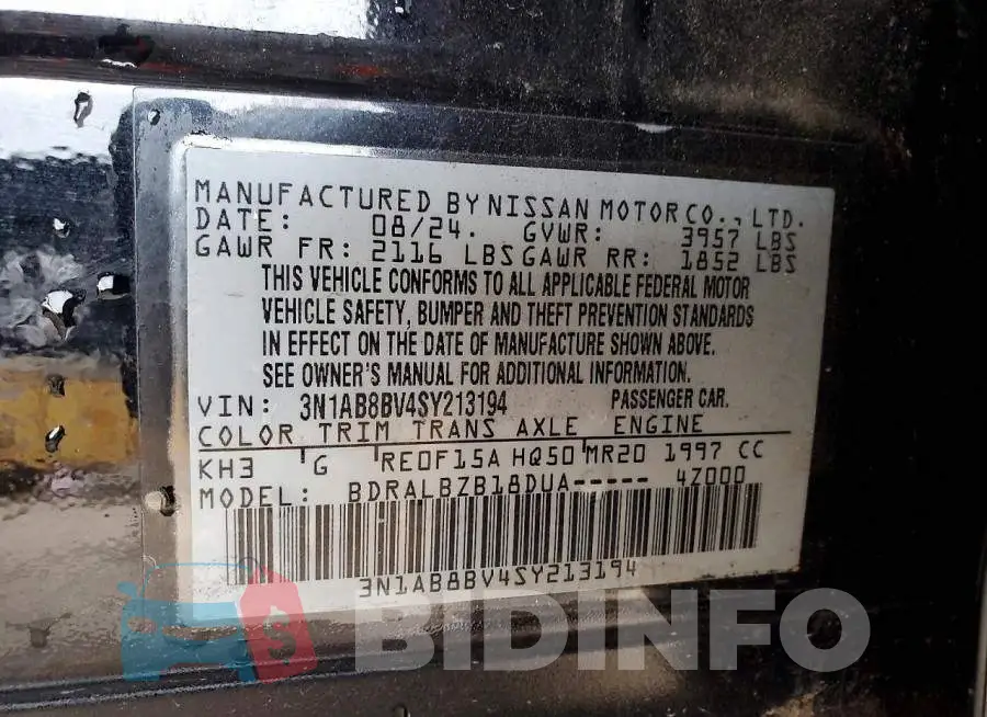 3N1AB8BV4SY213194 Photo# 12