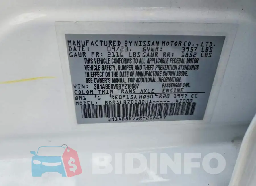 3N1AB8BV5RY218687 Photo# 12