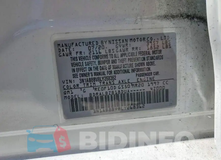 3N1AB8BV8LY268362 Photo# 12