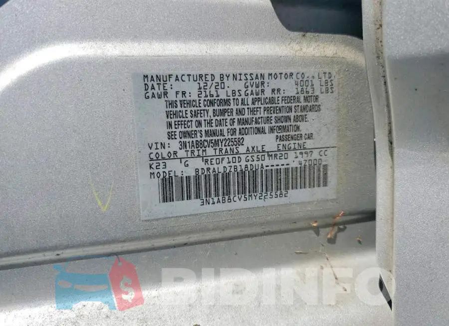 3N1AB8CV5MY225582 Photo# 13