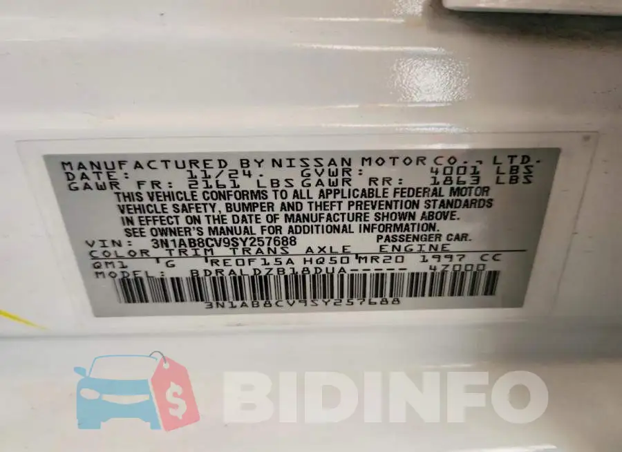 3N1AB8CV9SY257688 Photo# 12