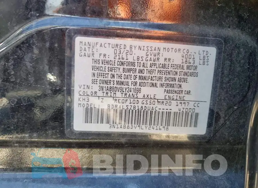 3N1AB8DV9LY241698 Photo# 13