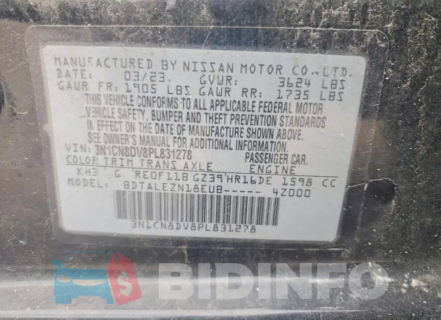 3N1CN8DV8PL831278 Photo# 12