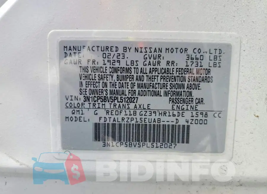 3N1CP5BV5PL512027 Photo# 13