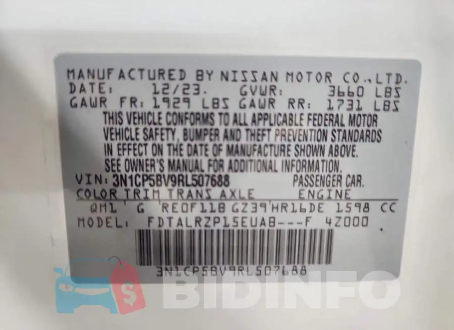 3N1CP5BV9RL507688 Photo# 12