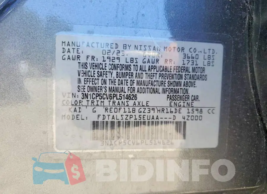 3N1CP5CV6PL514626 Photo# 14