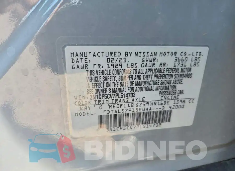 3N1CP5CV7PL514702 Photo# 12