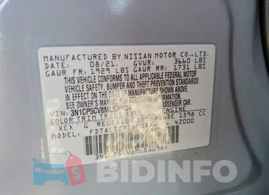 3N1CP5CV8ML530984 Photo# 13