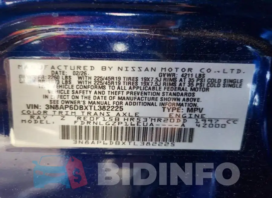 3N8AP6DBXTL382225 Photo# 13
