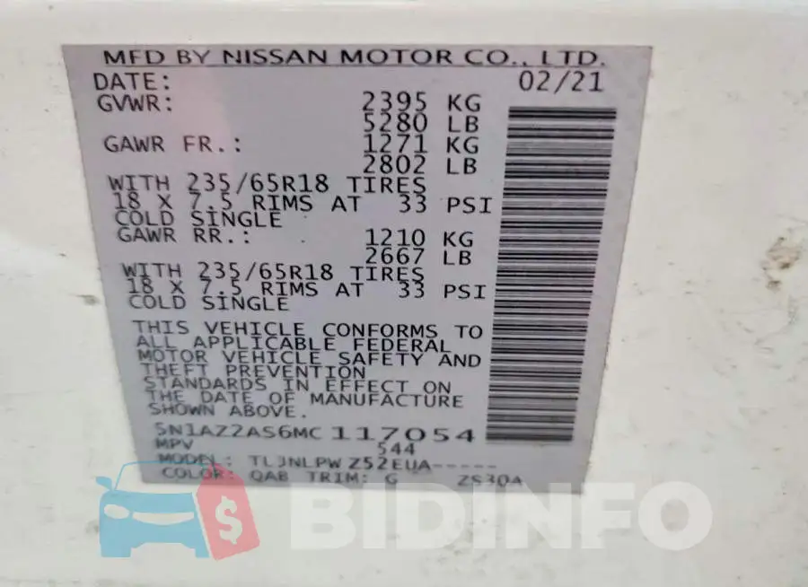 5N1AZ2AS6MC117054 Photo# 12