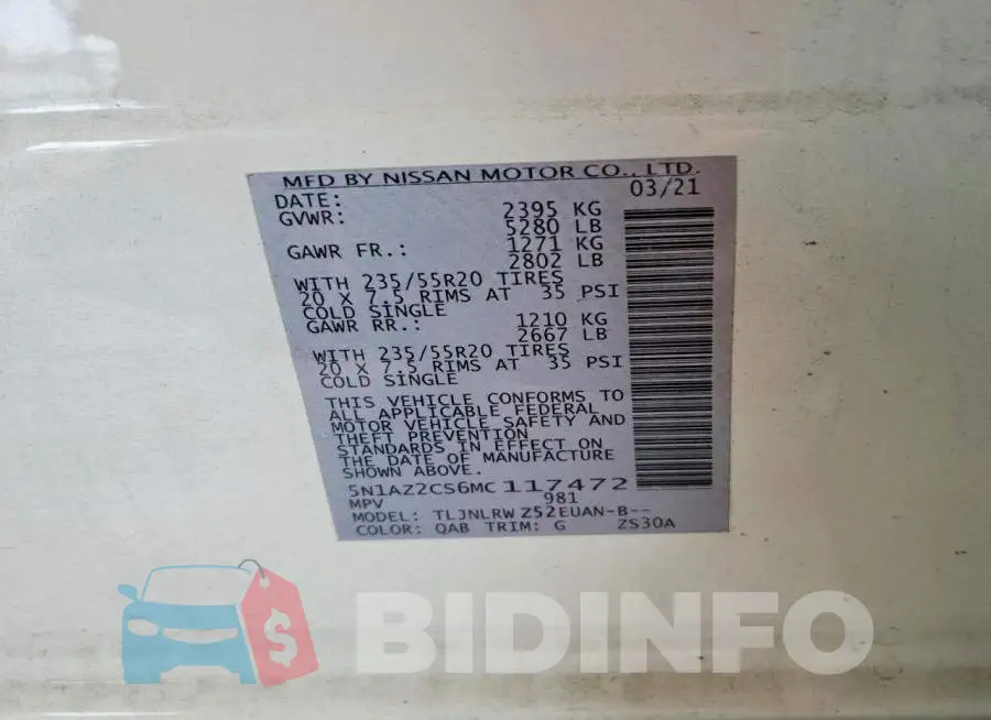 5N1AZ2CS6MC117472 Photo# 12