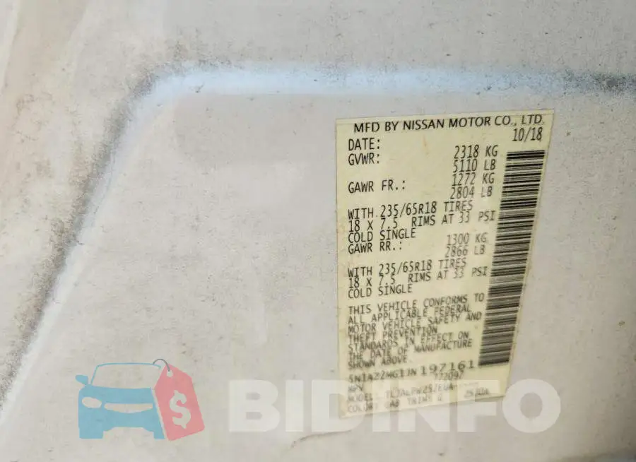 5N1AZ2MG1JN197161 Photo# 13