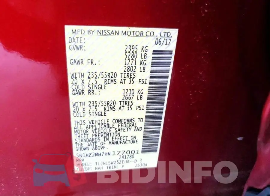 5N1AZ2MH7HN177001 Photo# 12