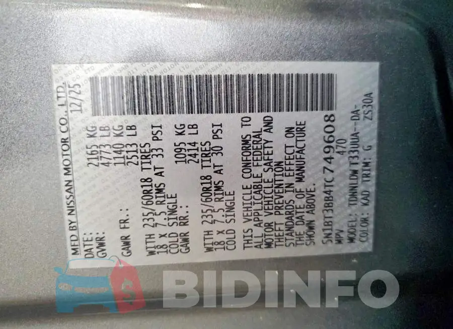 5N1BT3BB4TC749608 Photo# 13
