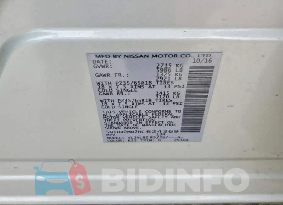 5N1DR2MM2HC624369 Photo# 13