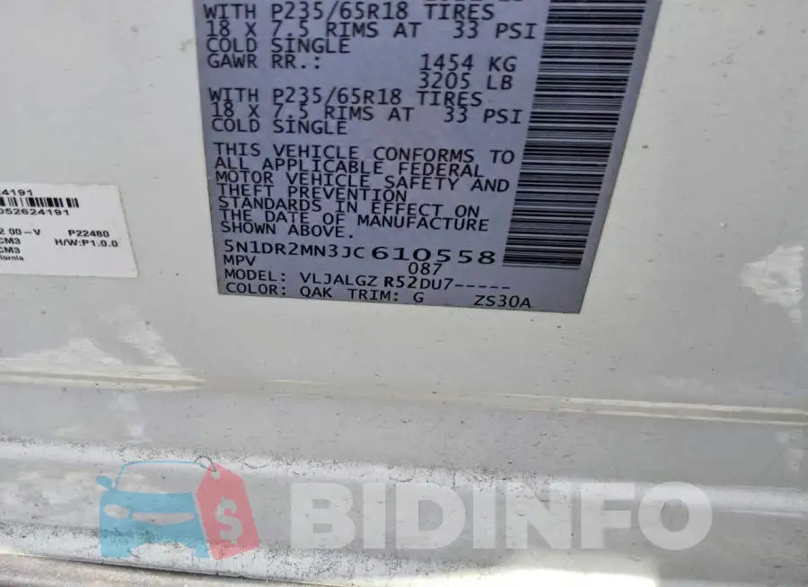 5N1DR2MN3JC610558 Photo# 13