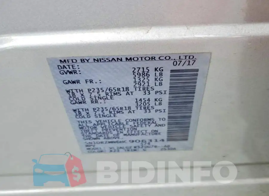 5N1DR2MN6HC906314 Photo# 13