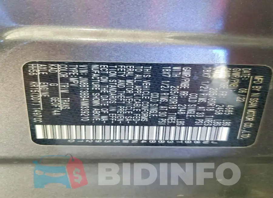 JN8BT3BB4NW339210 Photo# 13