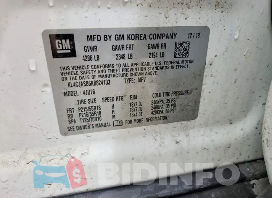 KL4CJASB6KB824133 Photo# 13