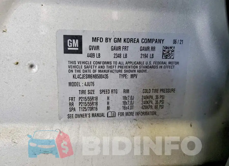 KL4CJESM6NB500435 Photo# 13