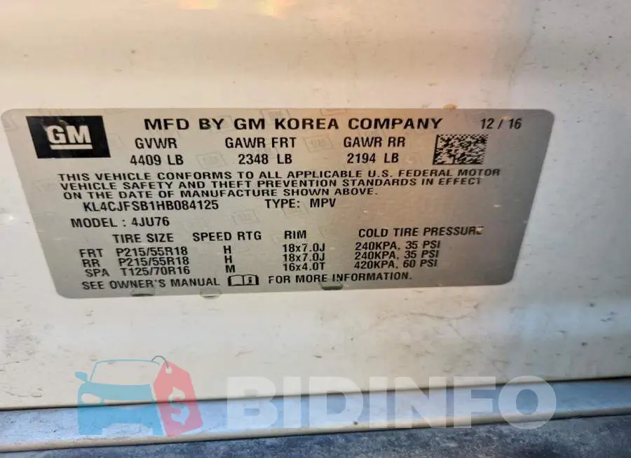 KL4CJFSB1HB084125 Photo# 14