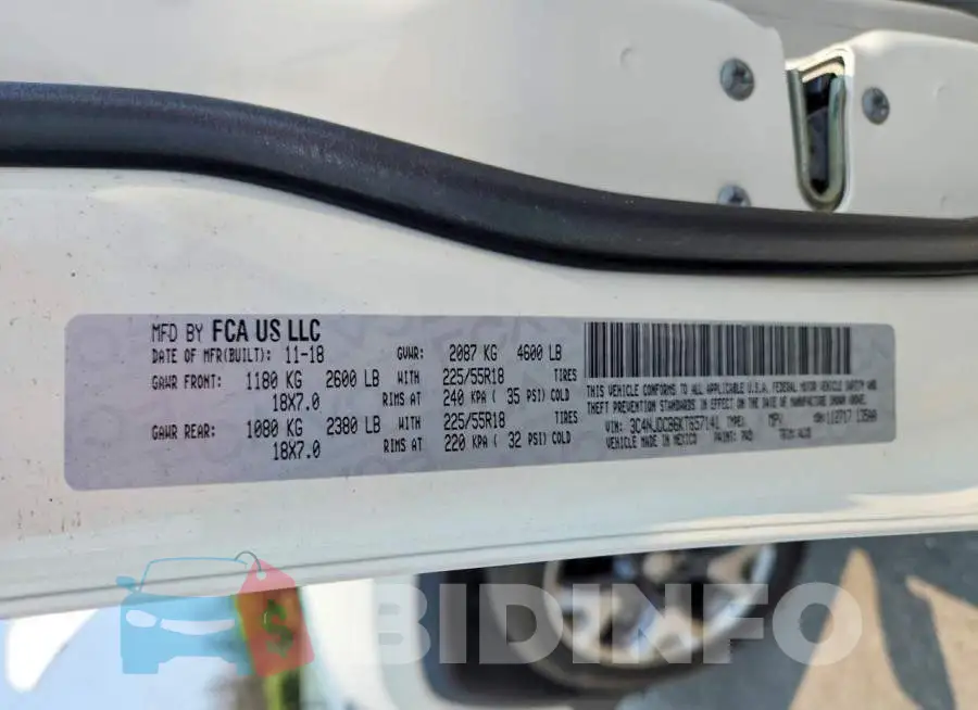3C4NJDCB6KT657141 Photo# 12