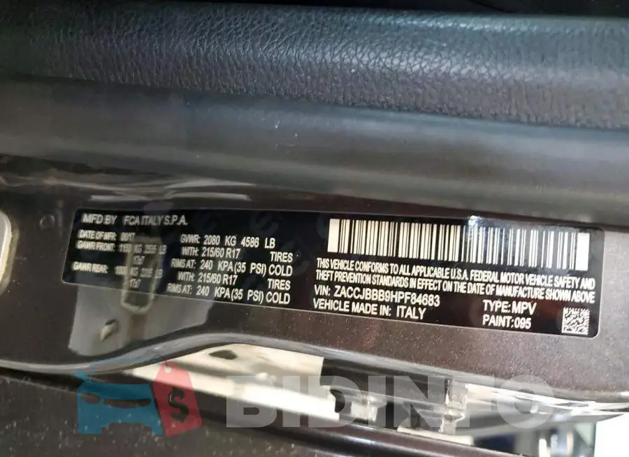 ZACCJBBB9HPF84683 Photo# 13