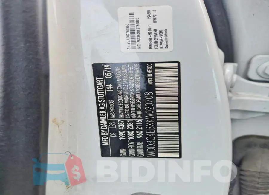 WDD3G4EBXKW020708 Photo# 12