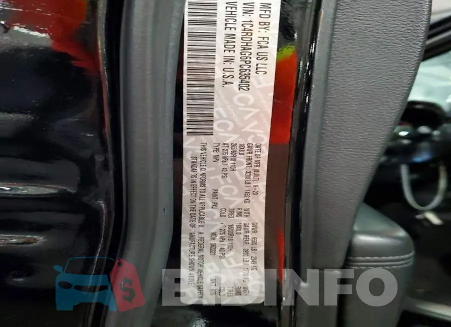 1C4RDHAG6PC635402 Photo# 13