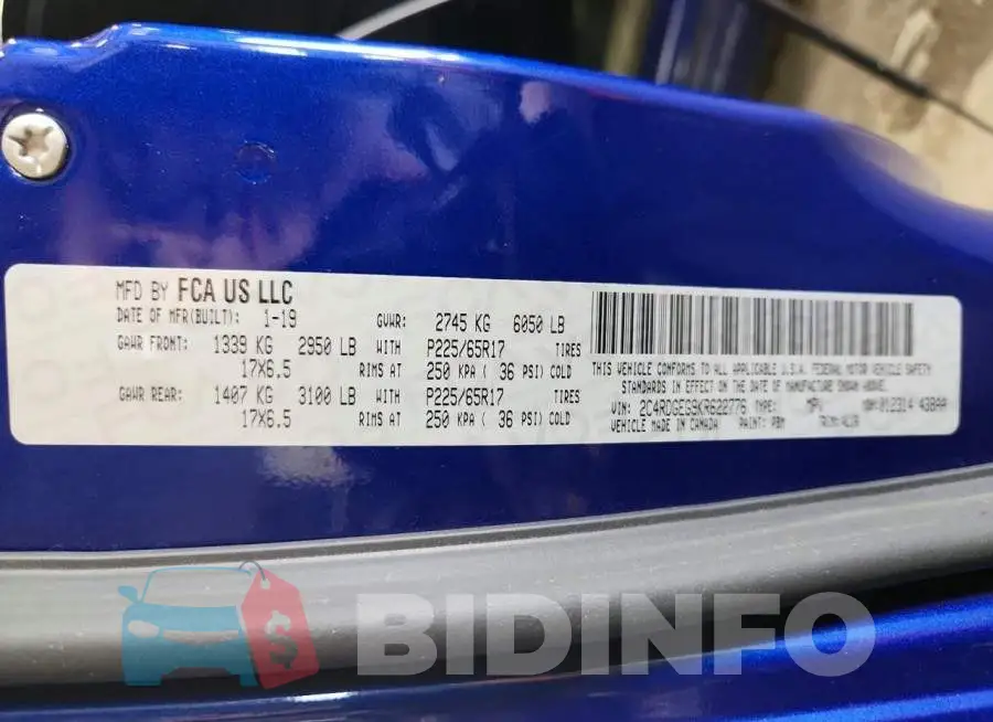 2C4RDGEG9KR622776 Photo# 14