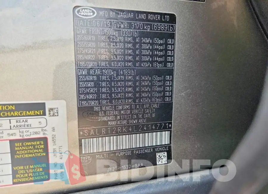 SALRT2RK4L2414771 Photo# 13
