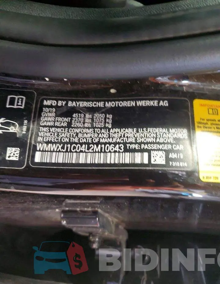 WMWXJ1C04L2M10643 Photo# 12