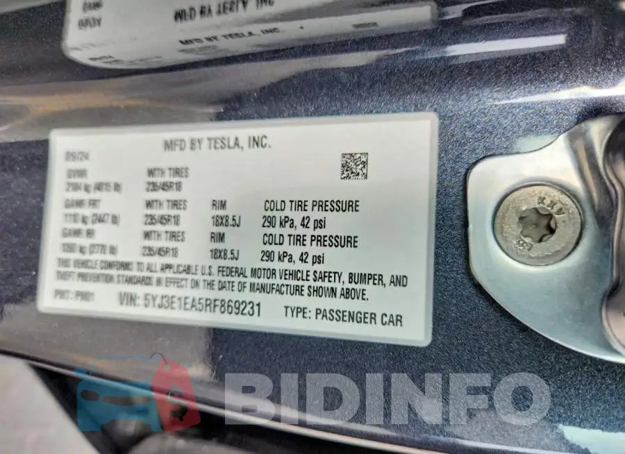 5YJ3E1EA5RF869231 Photo# 12