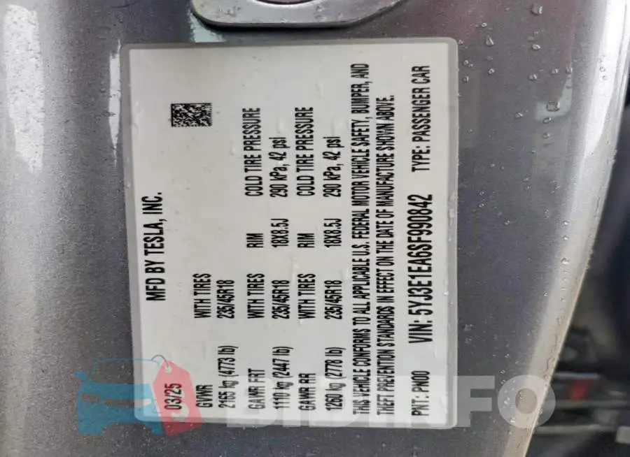 5YJ3E1EA6SF990842 Photo# 13